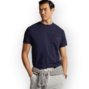 Polo by Ralph Lauren Blue Short Sleeve Tee Classic Crew Neck Size Large